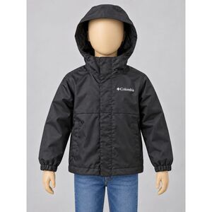 Columbia Kids Black Hooded Rain Jacket XXS 4/5 Mesh Lined Windbreaker